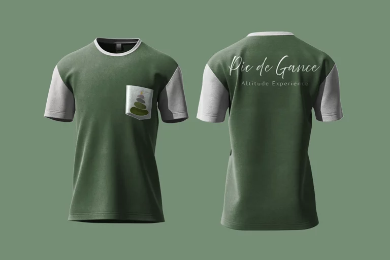 mockup tshirt du Logo Pic De Gance réalisé sur Photoshop