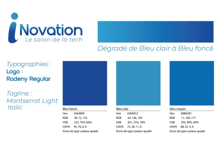 Charte graphique minimale du design du logo Inovation