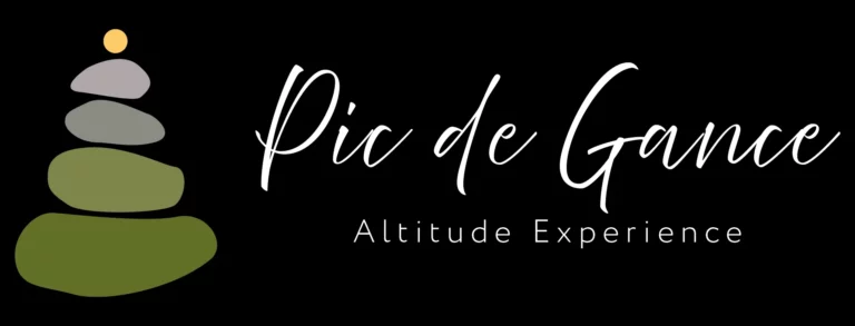 Design Logo Pic De Gance sur fond noir Illustrator