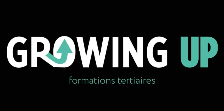 Logo Growing Up, design réalisé sur Illustrator sur fond noir