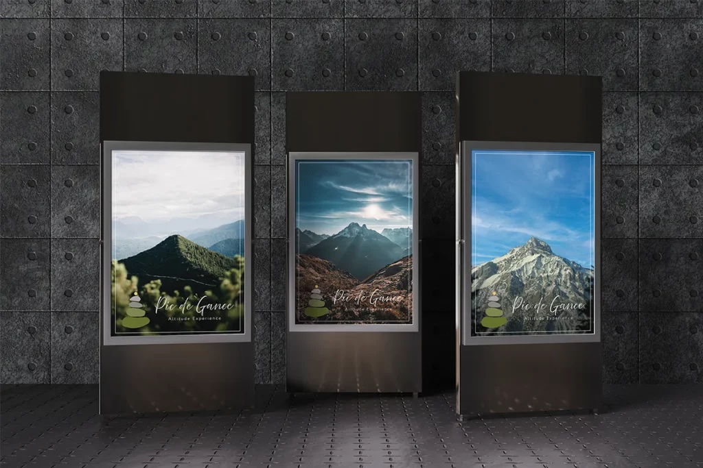 Affiches des saisons à Pic De Gance réalisé sur Illustrator