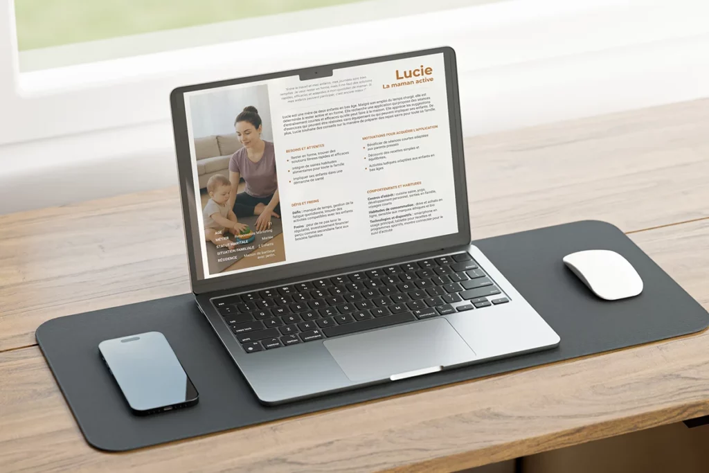 mockup avec user persona de Lucie pour design UX