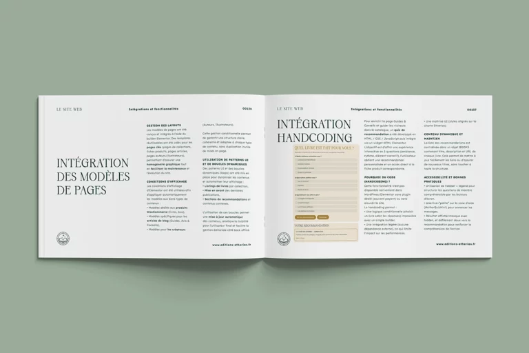 Dossier de conception Editions Etherias, partie technique et rapports